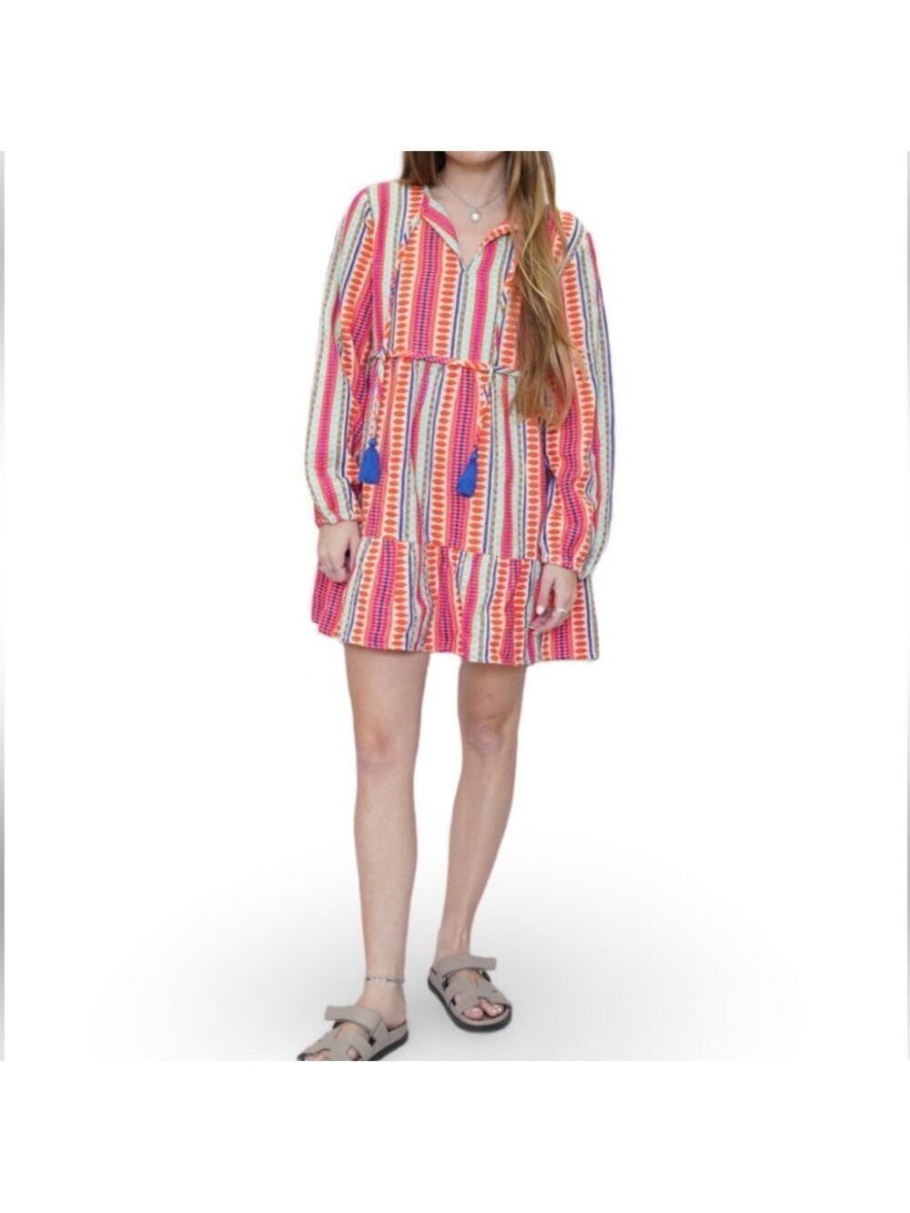 SLV Sur La Vague Tangarine Multi Anywhere Mini Dress One Size NWT - Picture 3 of 9